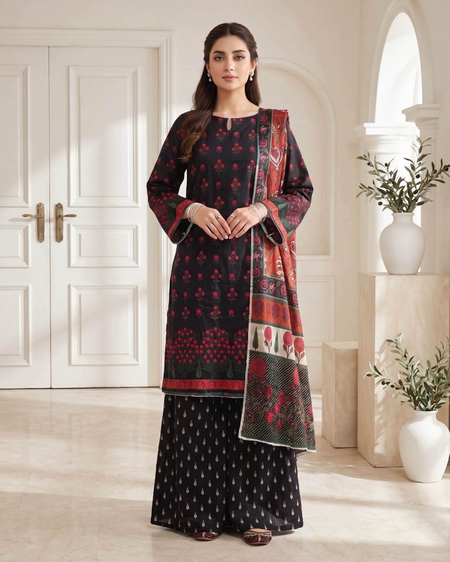 دریشی چاپی سه‌پیس (Printed Lawn)